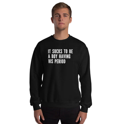 ftm trans wearing a black sweatshirt with text on a white background
