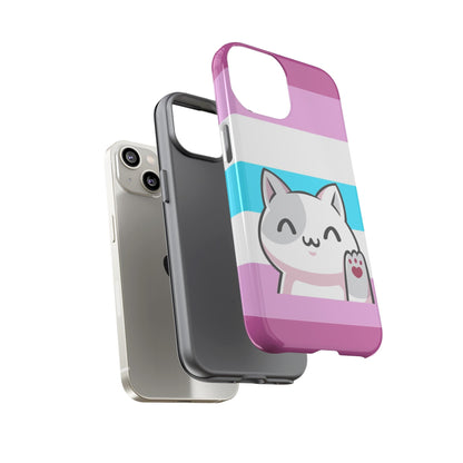 femboy phone case kawaii cat, layers