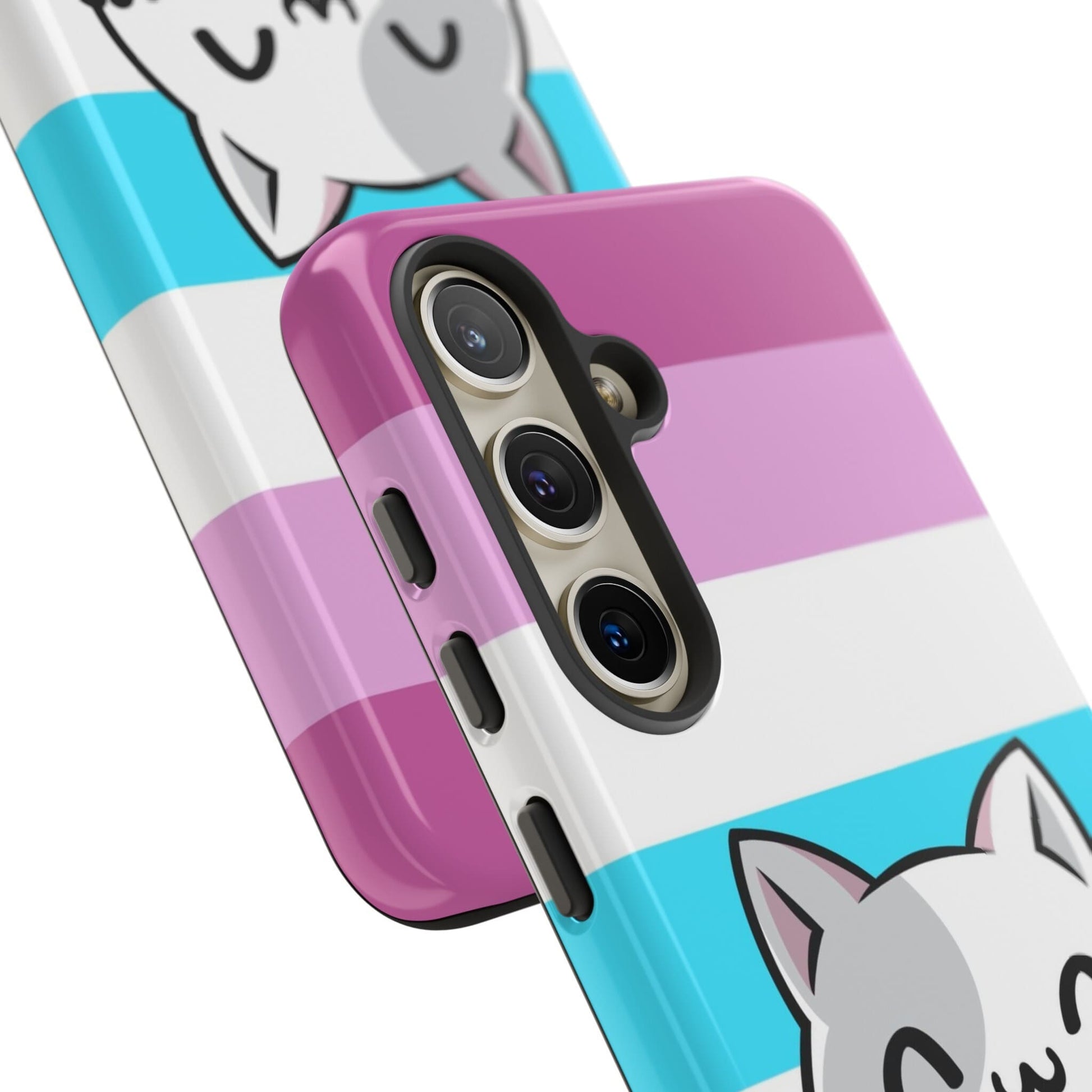 femboy phone case kawaii cat, close up