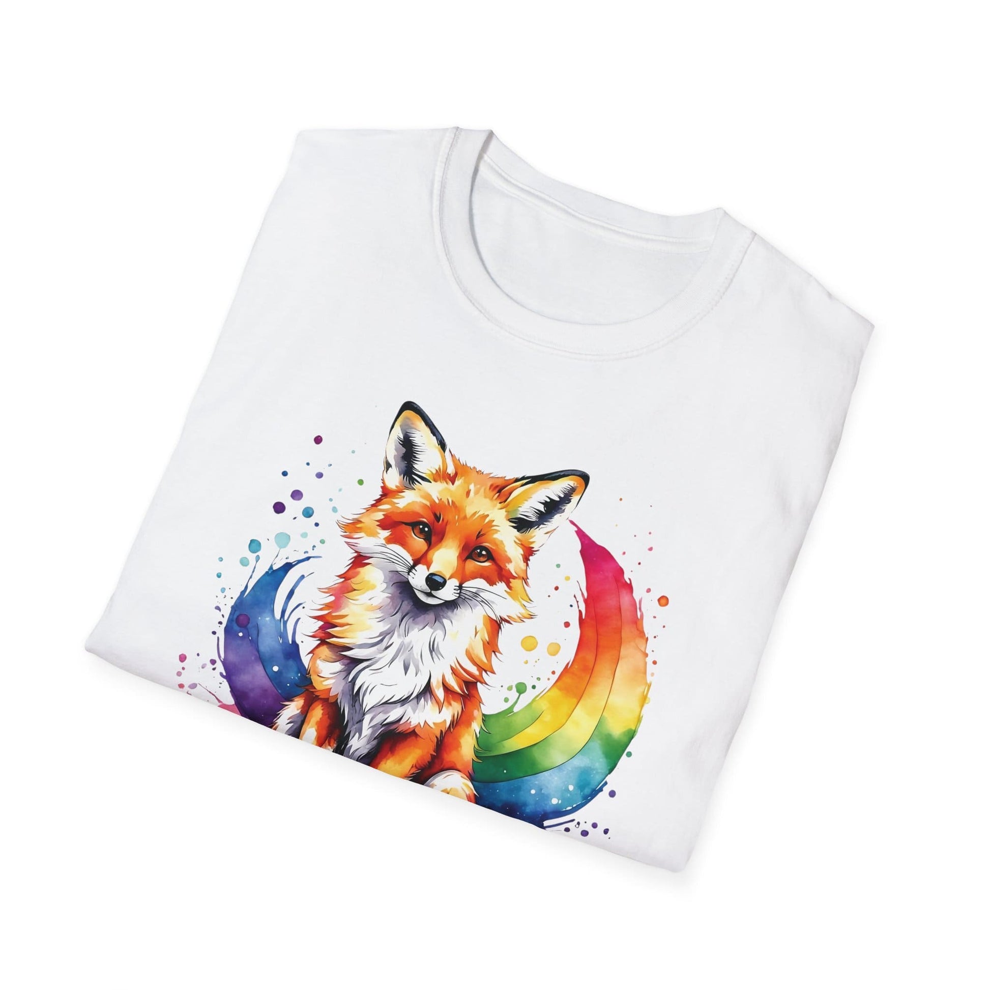 rainbow pride fox t-shirt