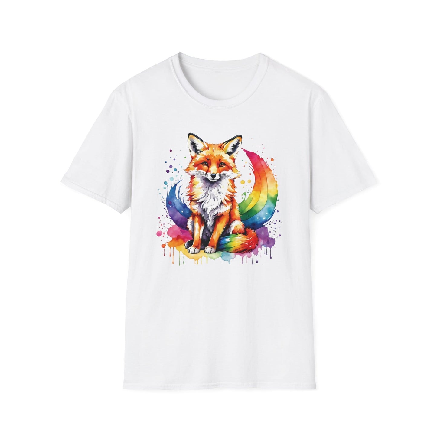 rainbow pride fox t-shirt - white