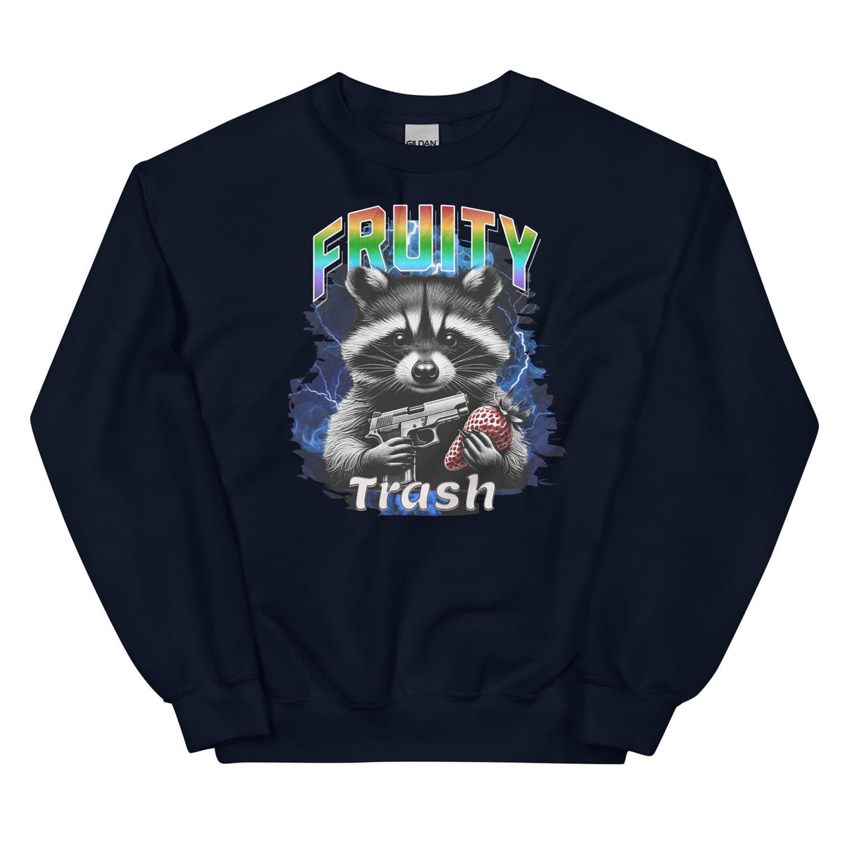 fruity lgbtq raccoon sweatshirt, navy