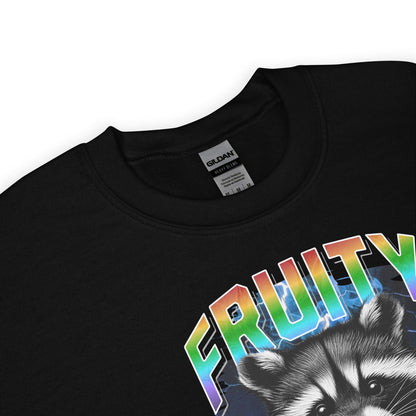 fruity lgbtq raccoon sweatshirt, detail