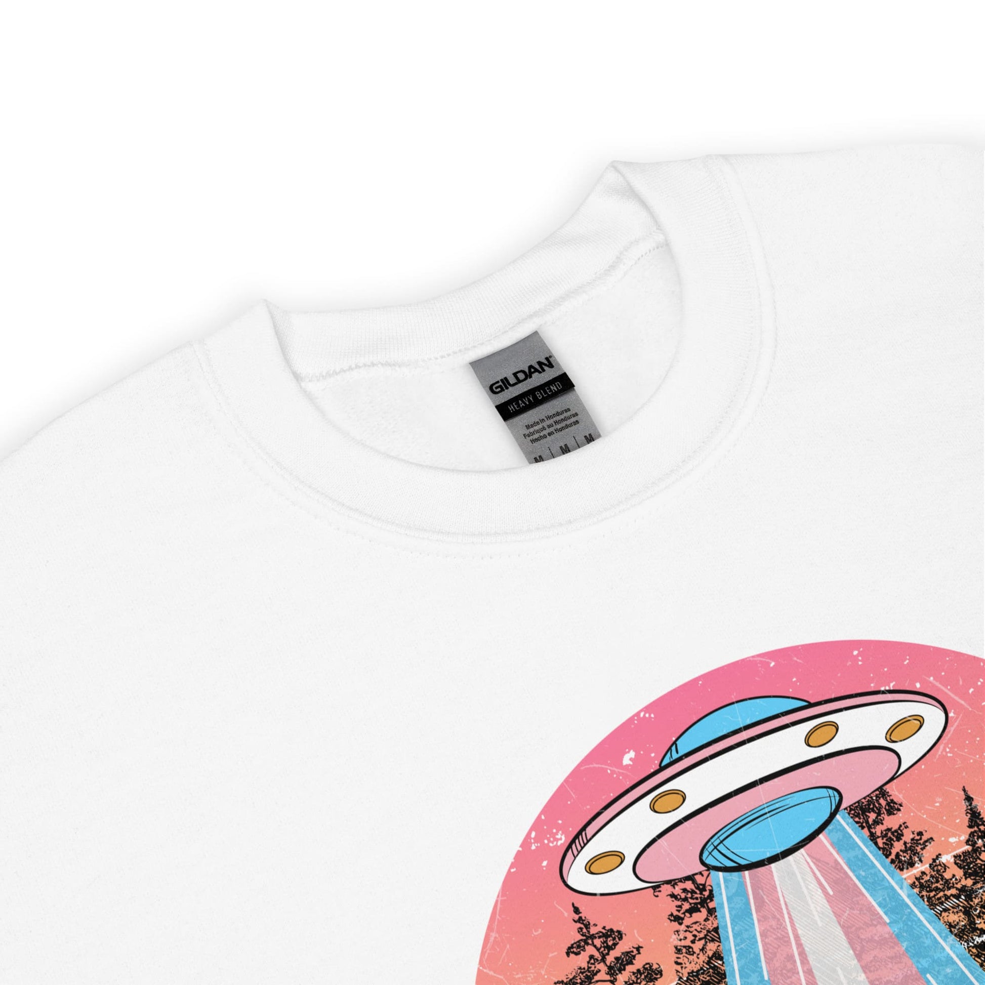 transgender sweatshirt, UFO abduction by aliens, zoom