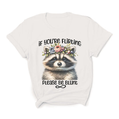 White t-shirt with a raccoon graphic and text on a white background: Subtle Neurodivergent Shirt, Autism Awareness Tee, ADHD AuDHD Warrior T-Shirt, Cute Raccoon Shirt For Neurospicy, Neurodivergent Gift
