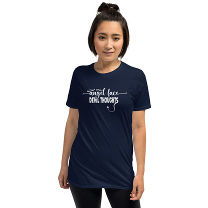 Funny naughty thoughts sassy t-shirt model 1