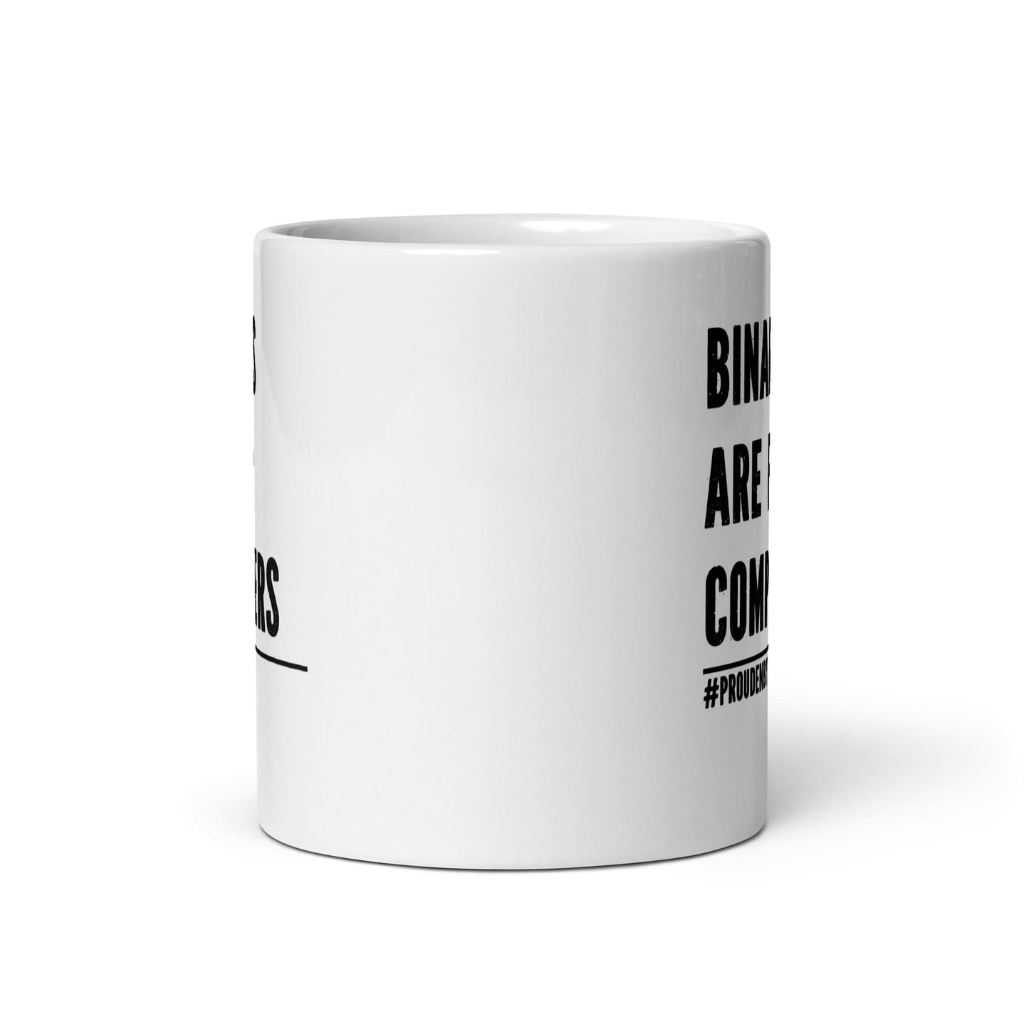 nonbinary mug, funny enby pride coffee or tea cup, middle