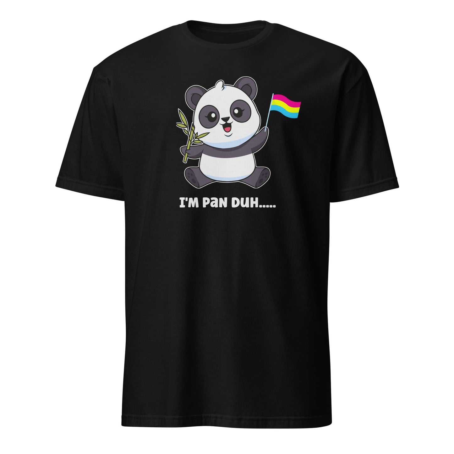 pansexual shirt, cute panda with pan pride flag, hang