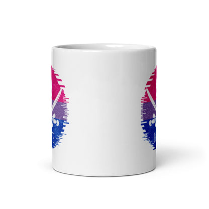 bisexual mug, funny bi pride coffee or tea cup, center