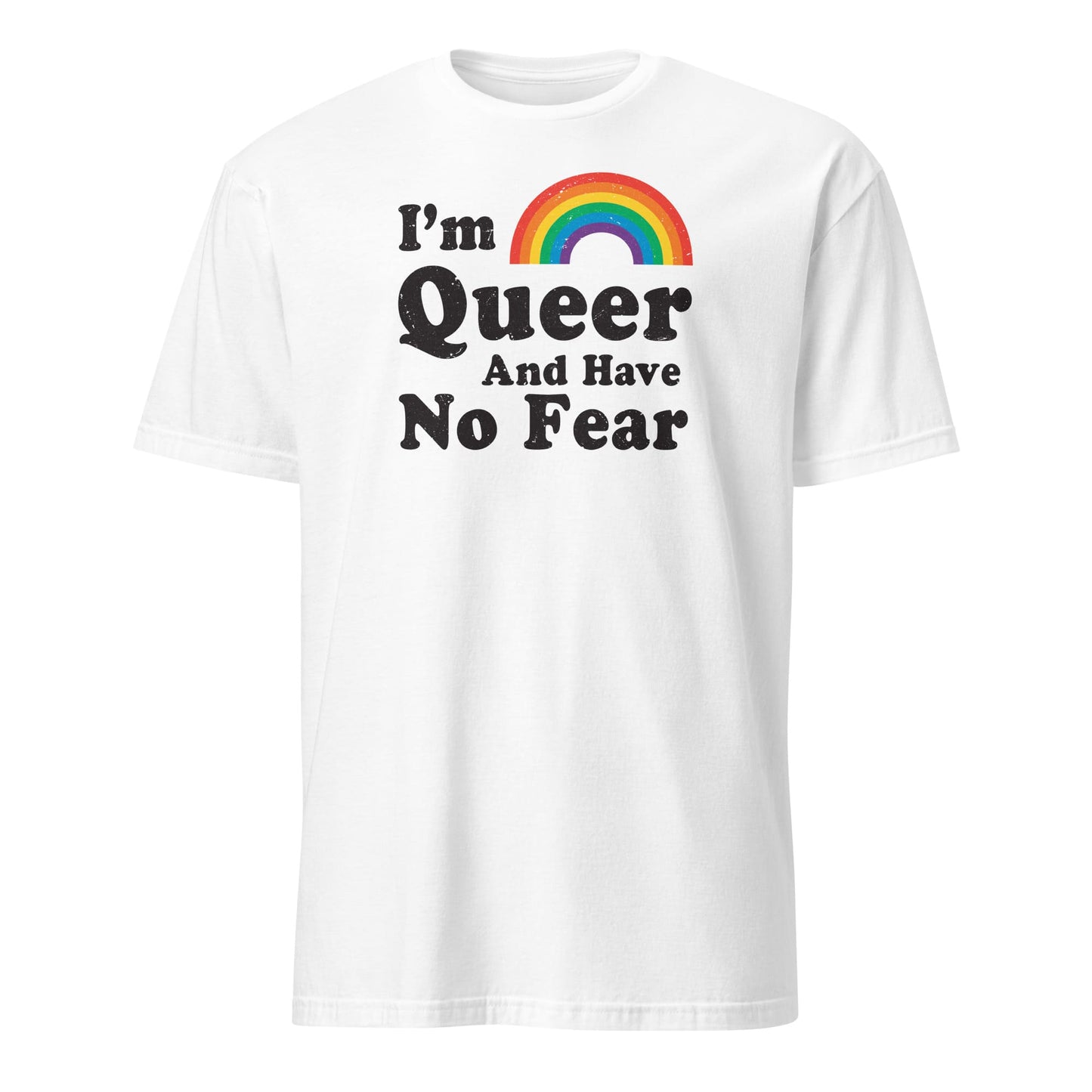 queer shirt, funny LGBTQ tee, white