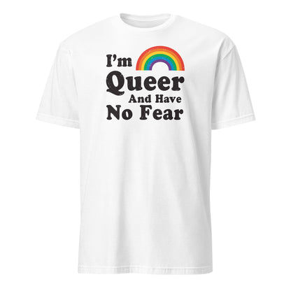 queer shirt, funny LGBTQ tee, white