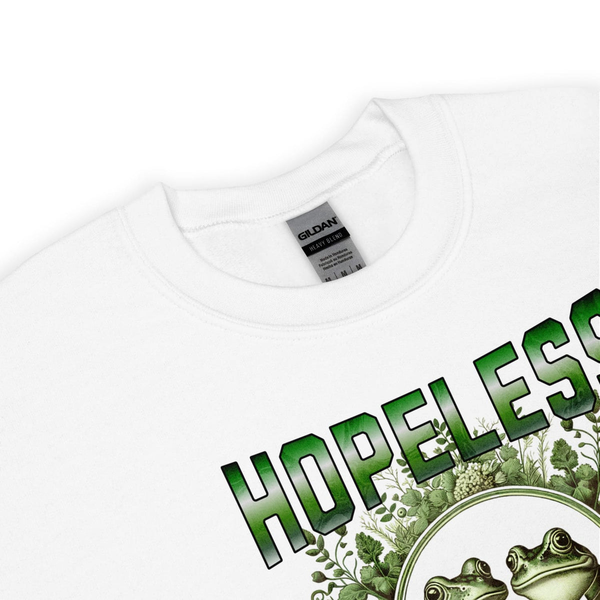 funny aromantic frogs sweatshirt, detail
