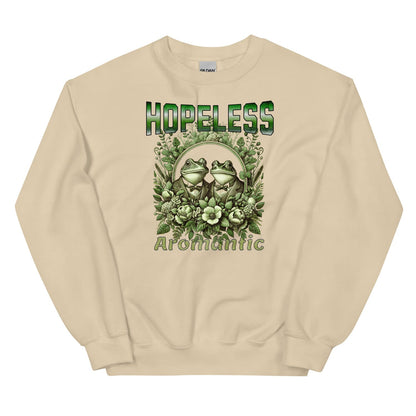 funny aromantic frogs sweatshirt, sand