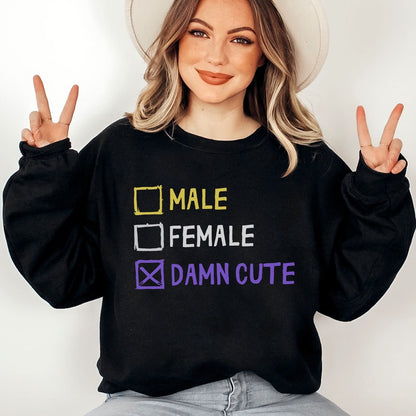 person wearing funny nonbinary sweatshirt