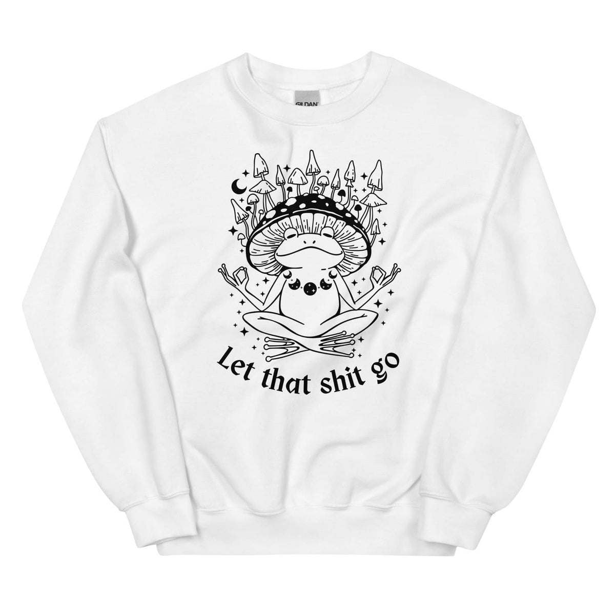 Funny mental health celestial frog sweatshirt, white