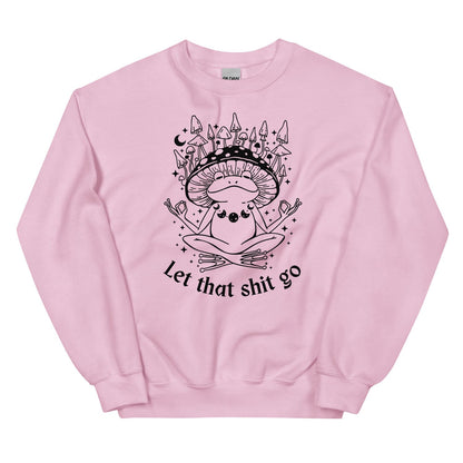 Funny mental health celestial frog sweatshirt, pink