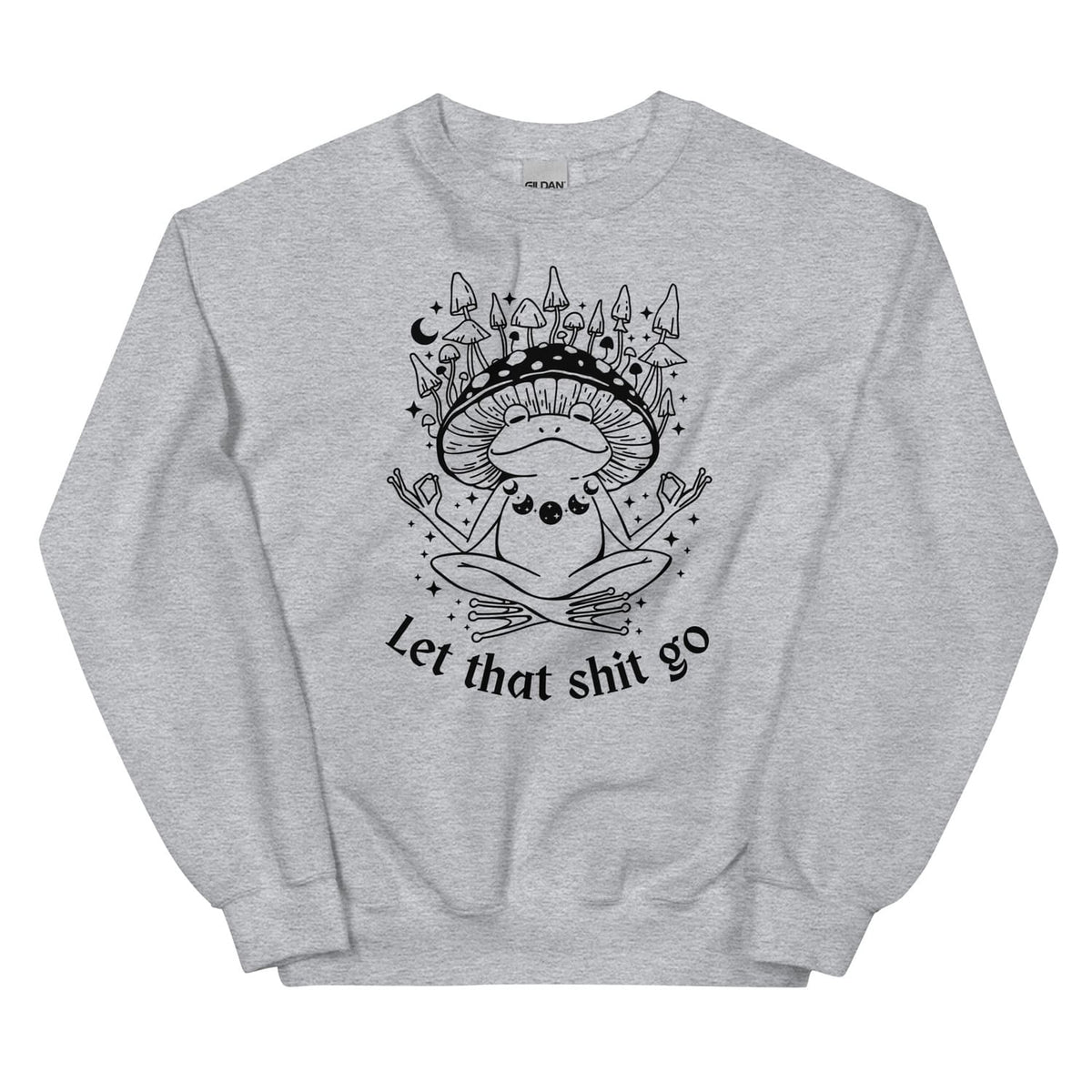 Funny mental health celestial frog sweatshirt, grey