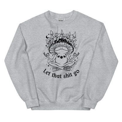 Funny mental health celestial frog sweatshirt, grey