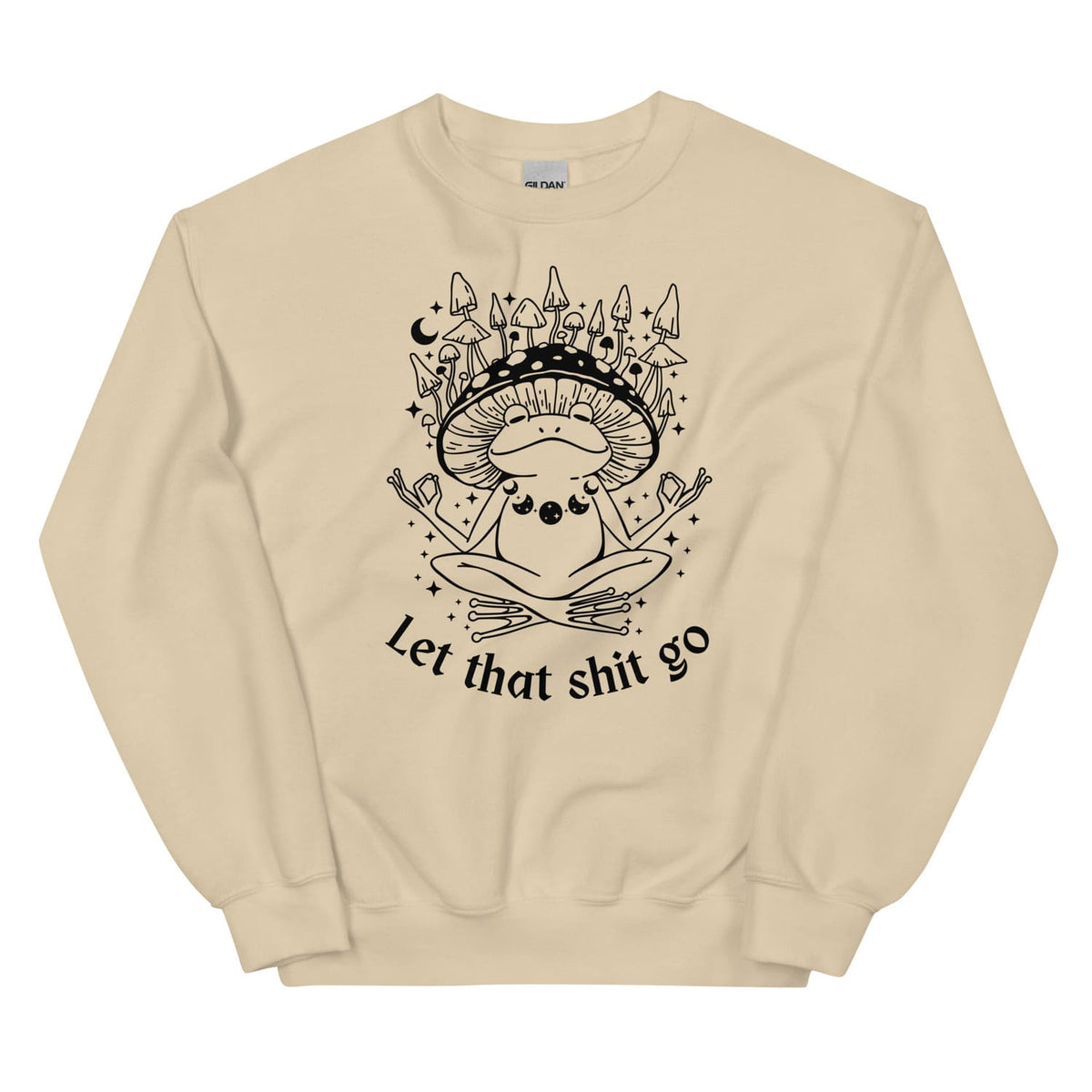 Funny mental health celestial frog sweatshirt, sand
