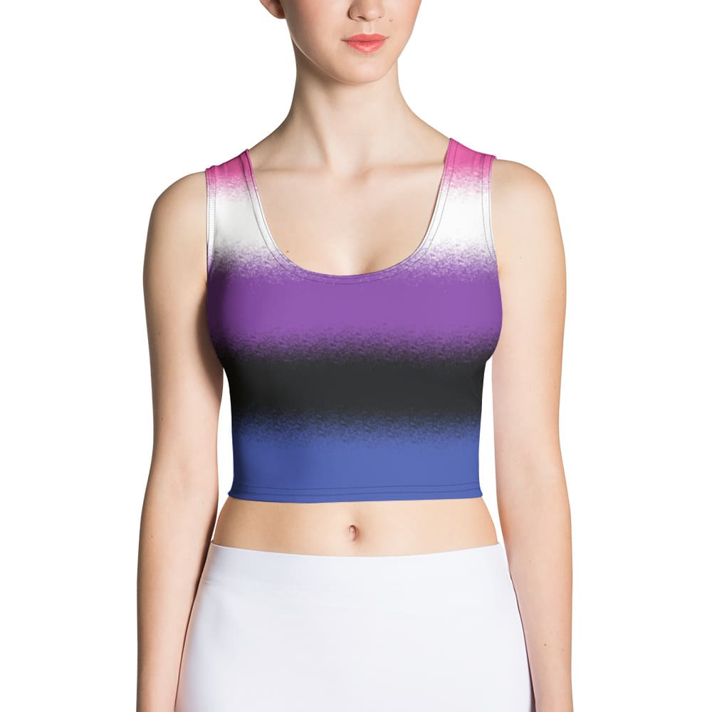 genderfluid crop top, gender fluid pride tank, model 2 front