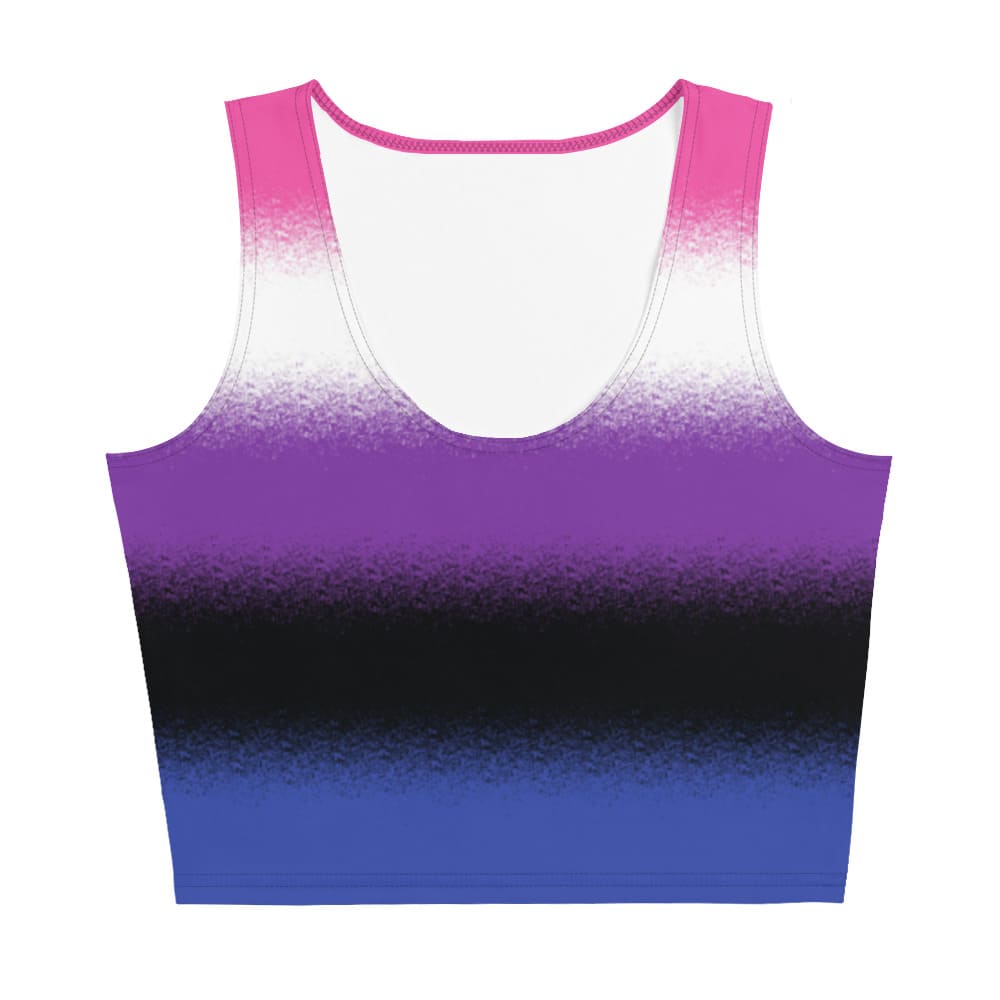 genderfluid crop top, gender fluid pride tank, flatlay front