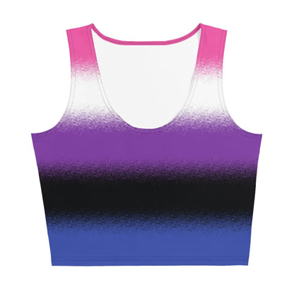 genderfluid crop top, gender fluid pride tank, flatlay front