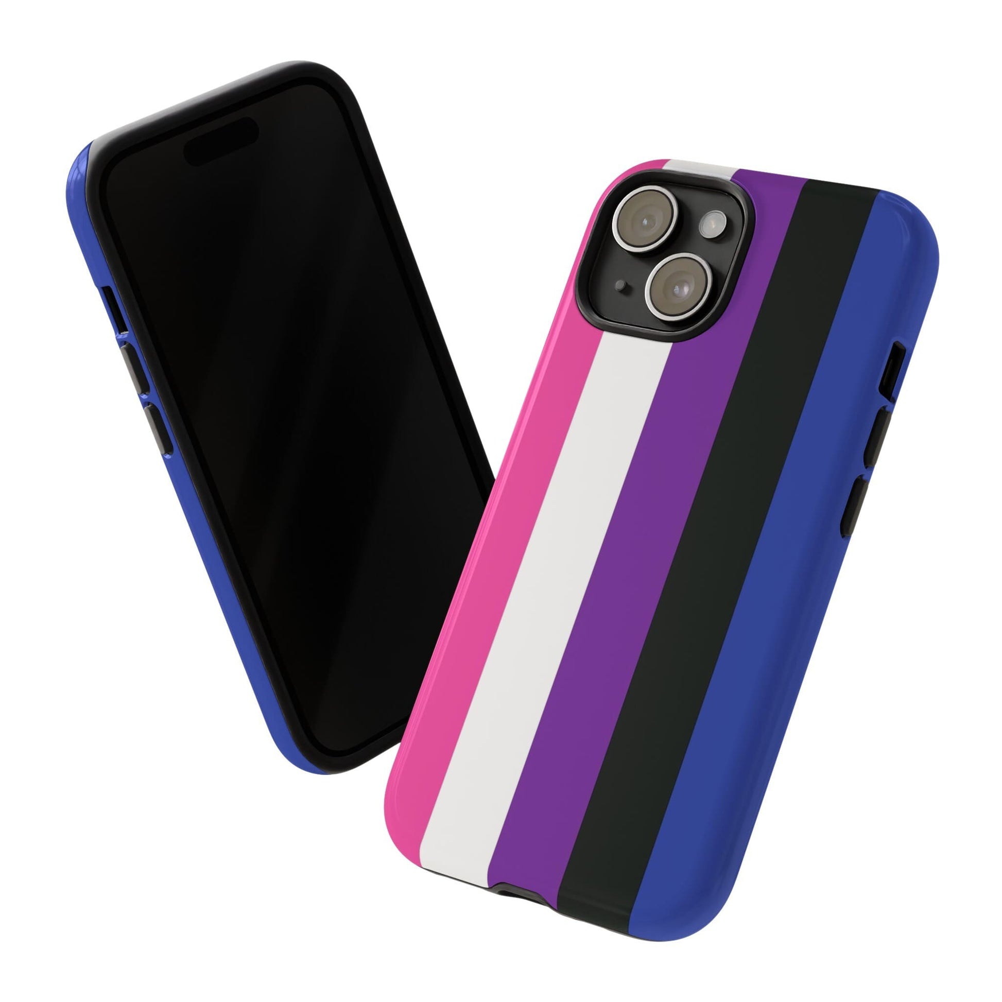 genderfluid flag phone case, tilt