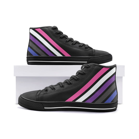 genderfluid shoes, subtle gender fluid sneakers, black