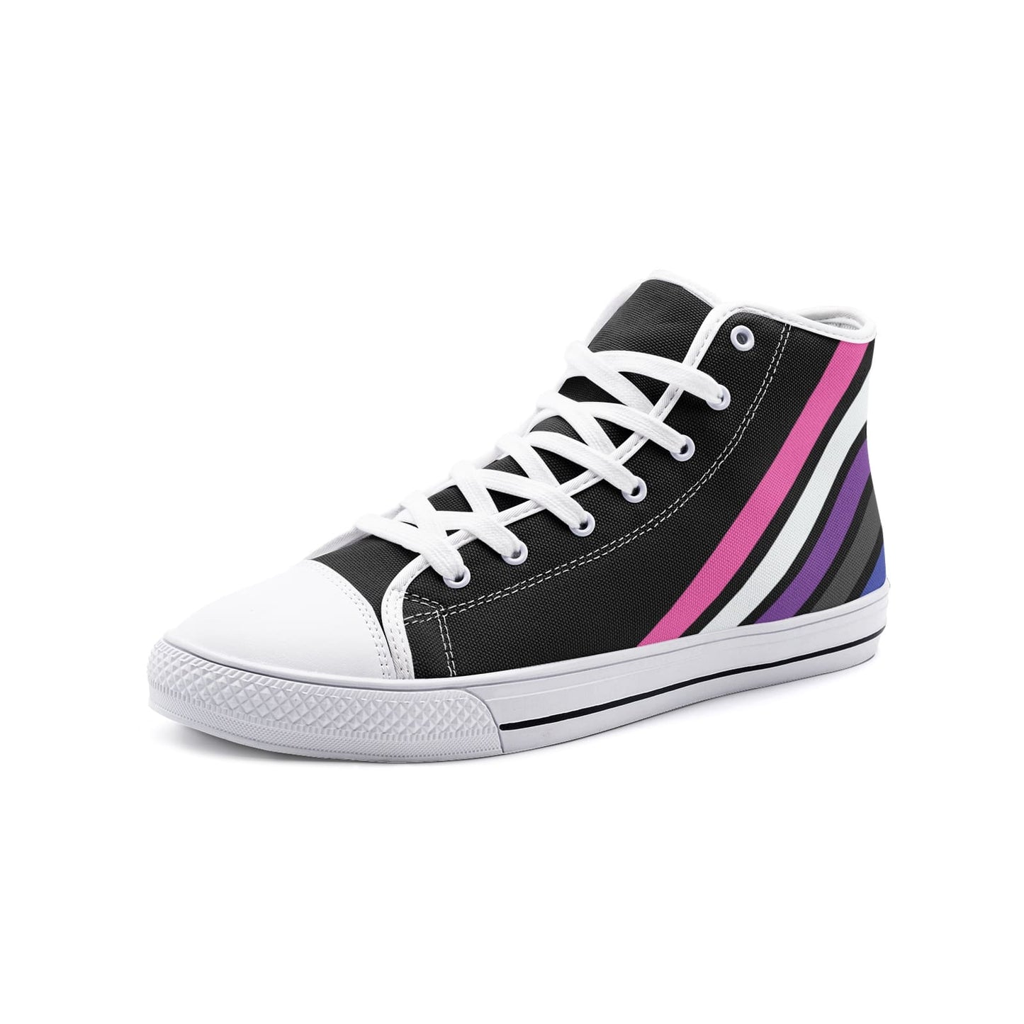 genderfluid shoes, subtle gender fluid sneakers, white