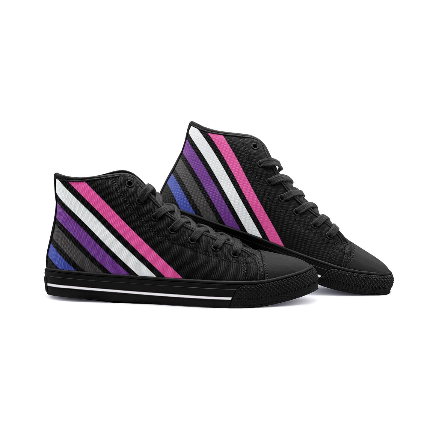 genderfluid shoes, subtle gender fluid sneakers, black