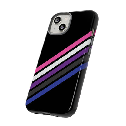 genderfluid phone case, subtle pride, side