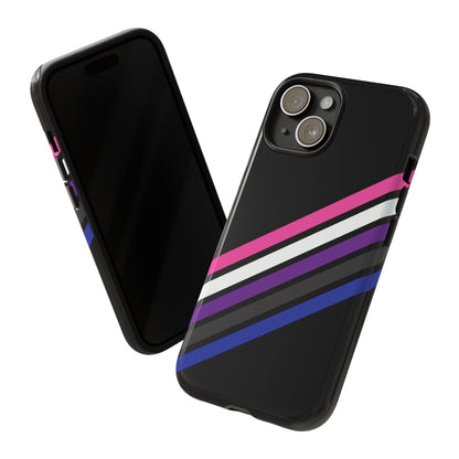 genderfluid phone case, subtle pride, tilt