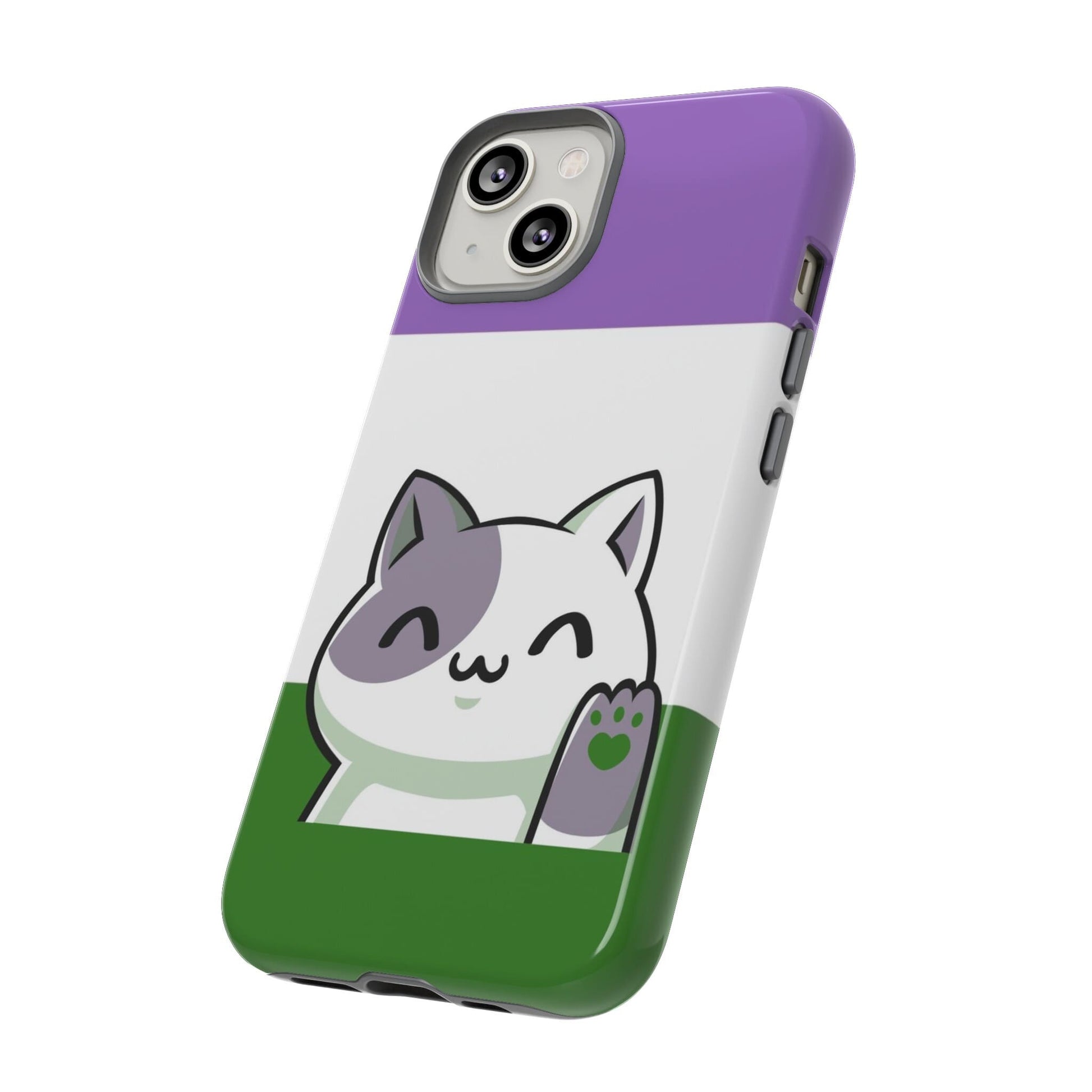 genderqueer phone case kawaii cat, side