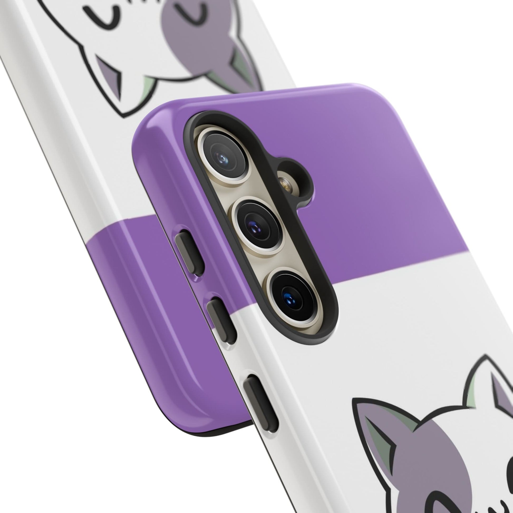 genderqueer phone case kawaii cat, close up