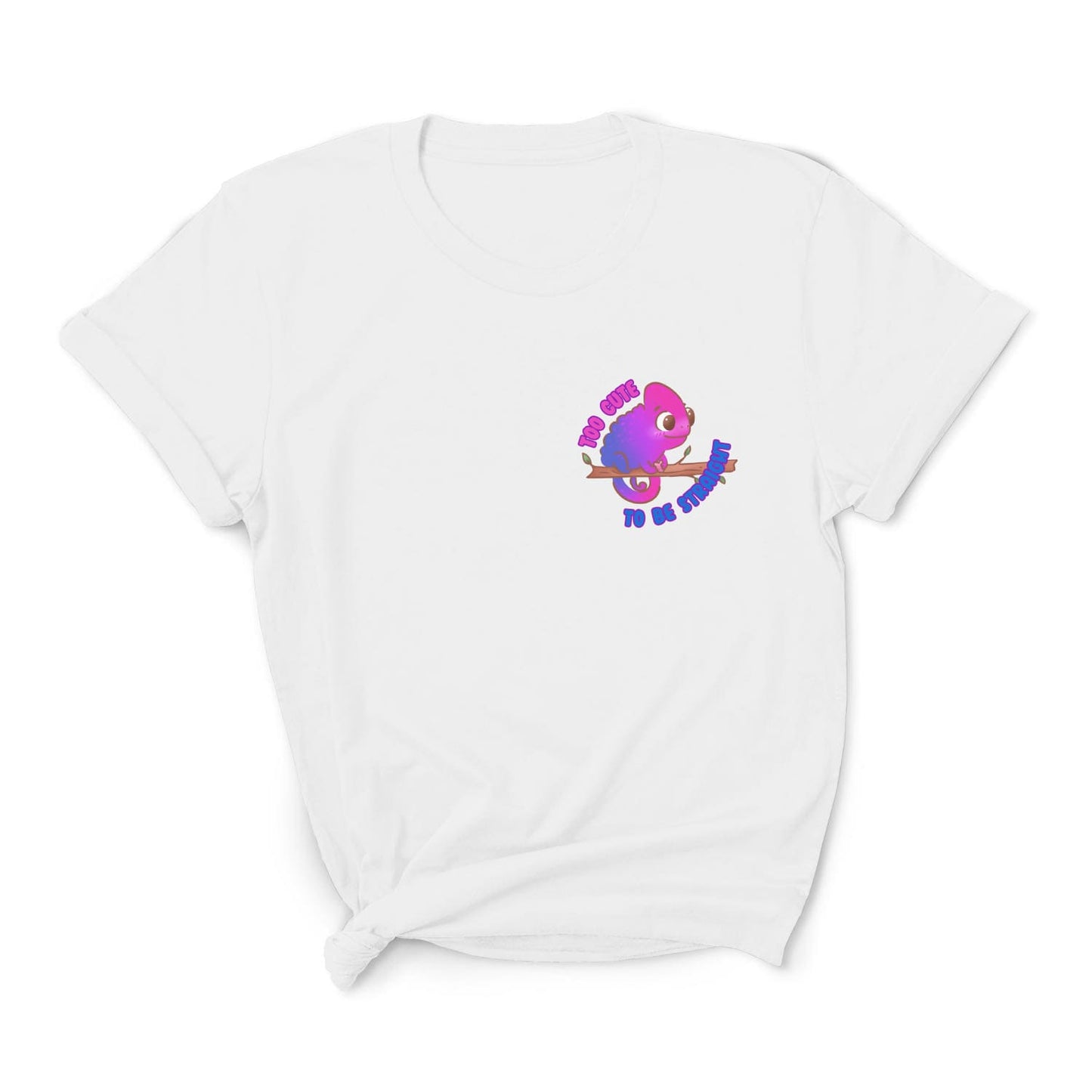 Bisexual t-shirt cute chameleon pocket design