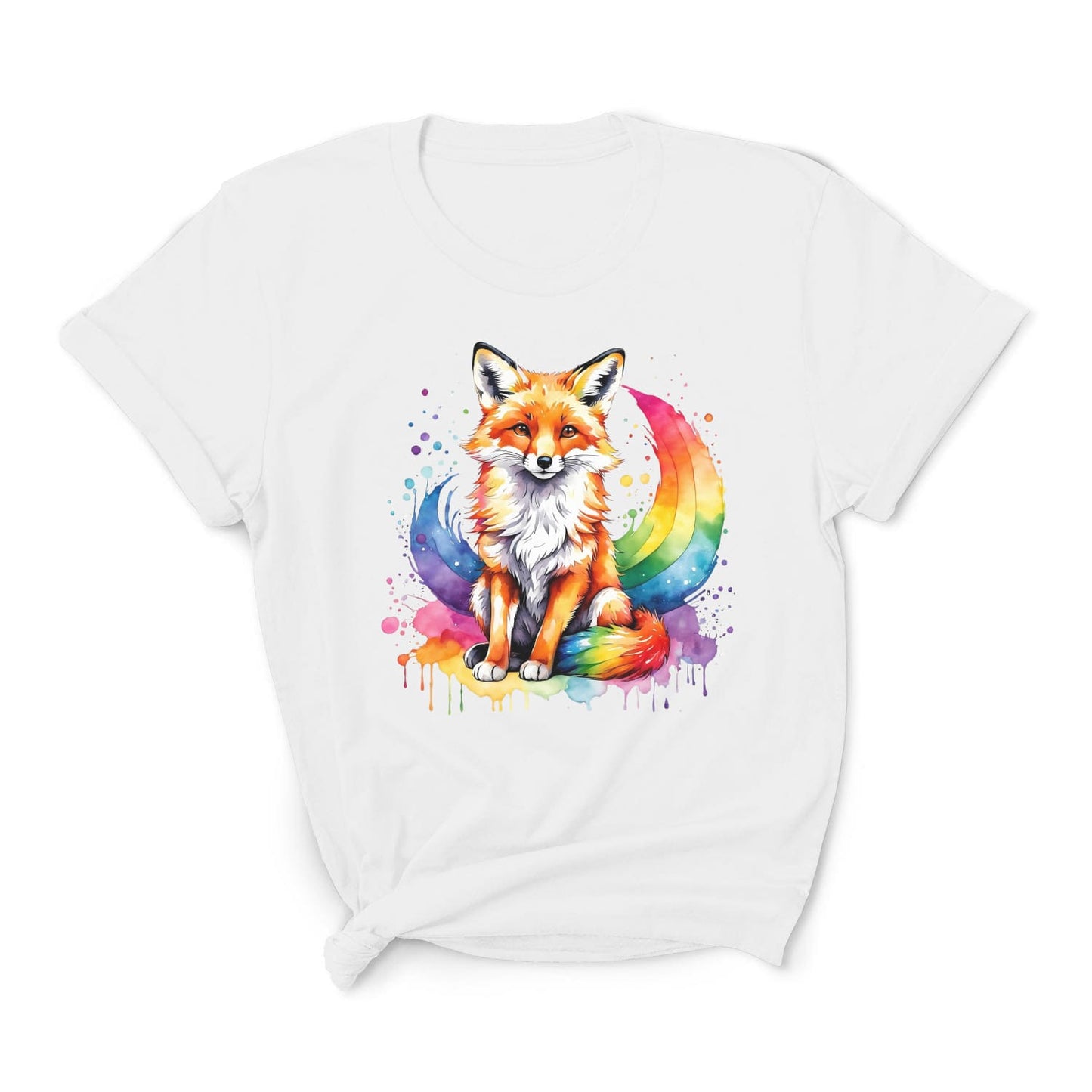 rainbow pride fox t-shirt