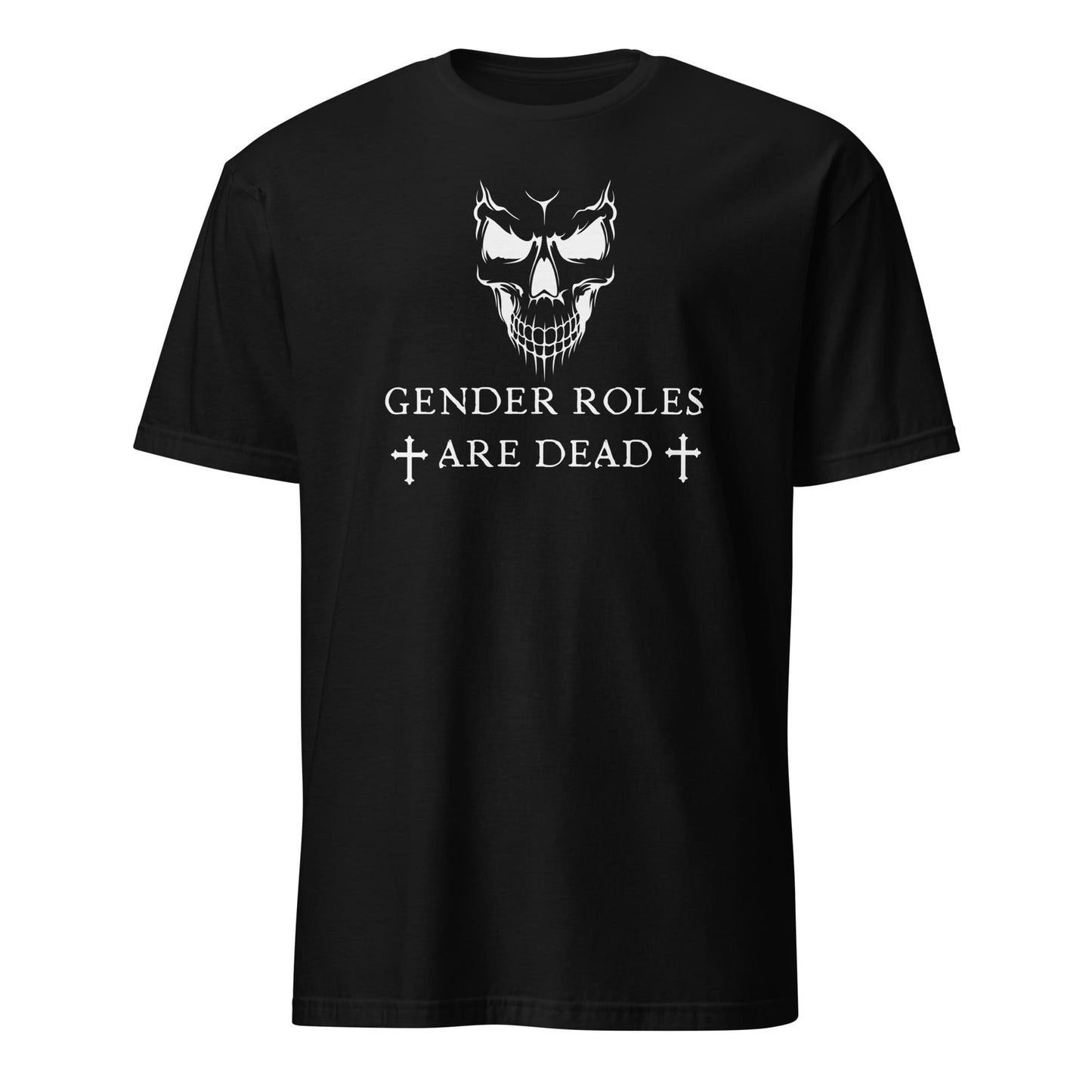 nonbinary shirt, gothic enby pride, black