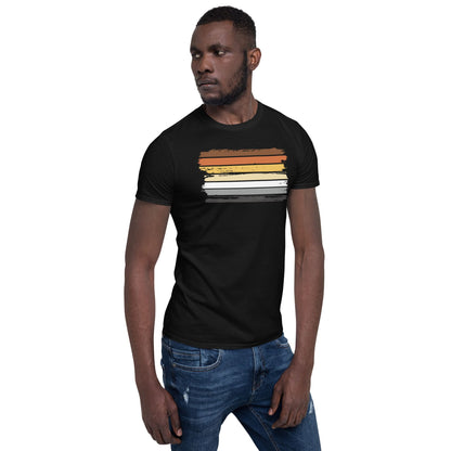 bear pride shirt, grunge gay bear flag tee, model