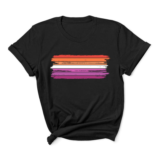 lesbian shirt, grunge sunset flag tee, main