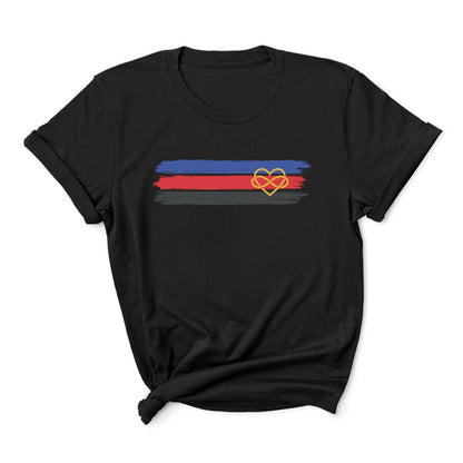 polyamory shirt, grunge polyamorous flag tee, main