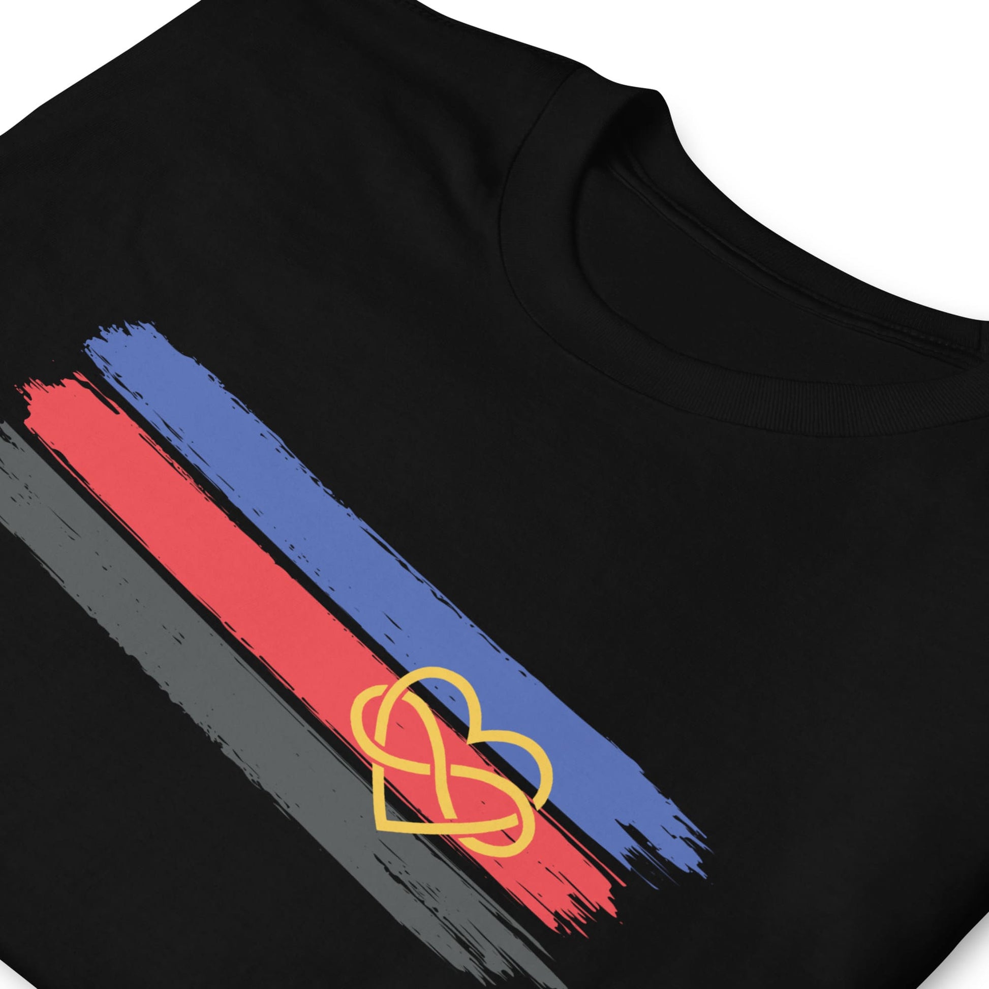 polyamory shirt, grunge polyamorous flag tee, zoom