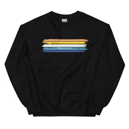 Black aroace sweatshirt with grunge flag on a white background