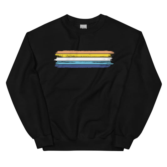 Black aroace sweatshirt with grunge flag on a white background