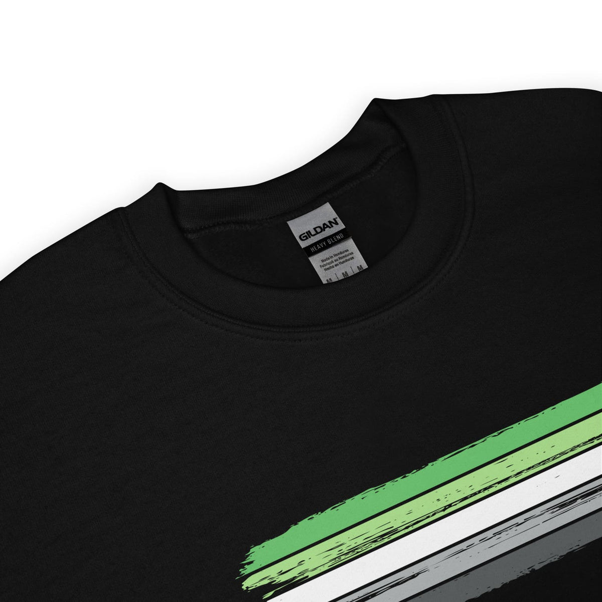 detail of aromantic sweatshirt