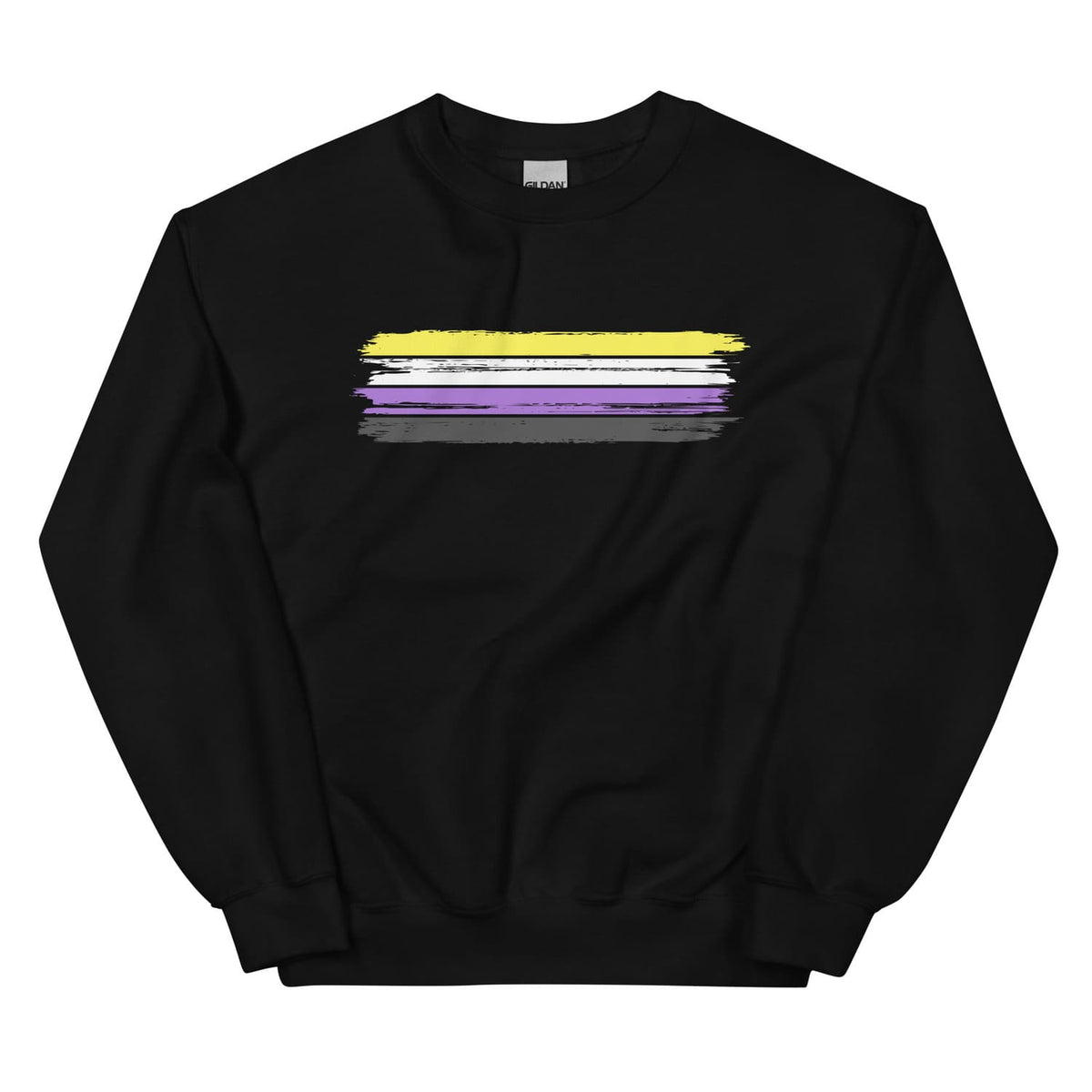 Black nonbinary sweatshirt with grunge flag