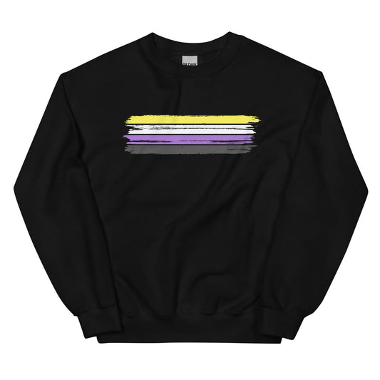 Black nonbinary sweatshirt with grunge flag