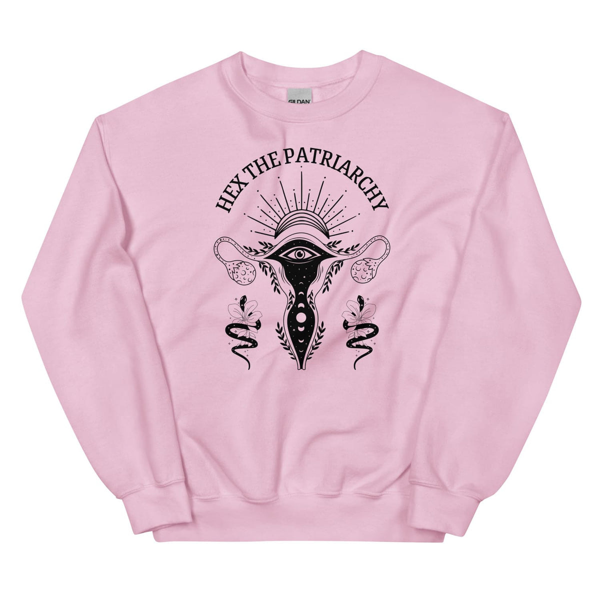 hex the patriarchy feminist sweatshirt, pink