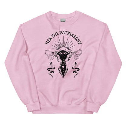 hex the patriarchy feminist sweatshirt, pink