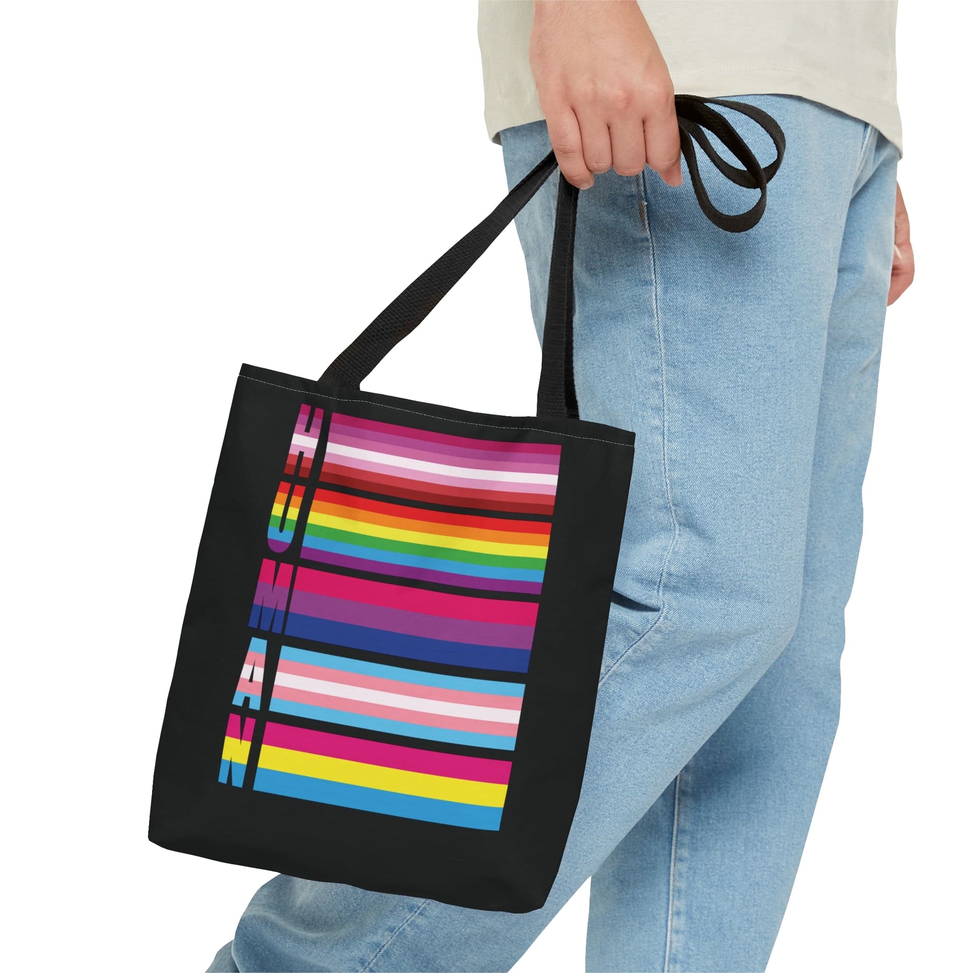 lesbian bisexual transgender pansexual tote bag, human LGBT pride bag, small