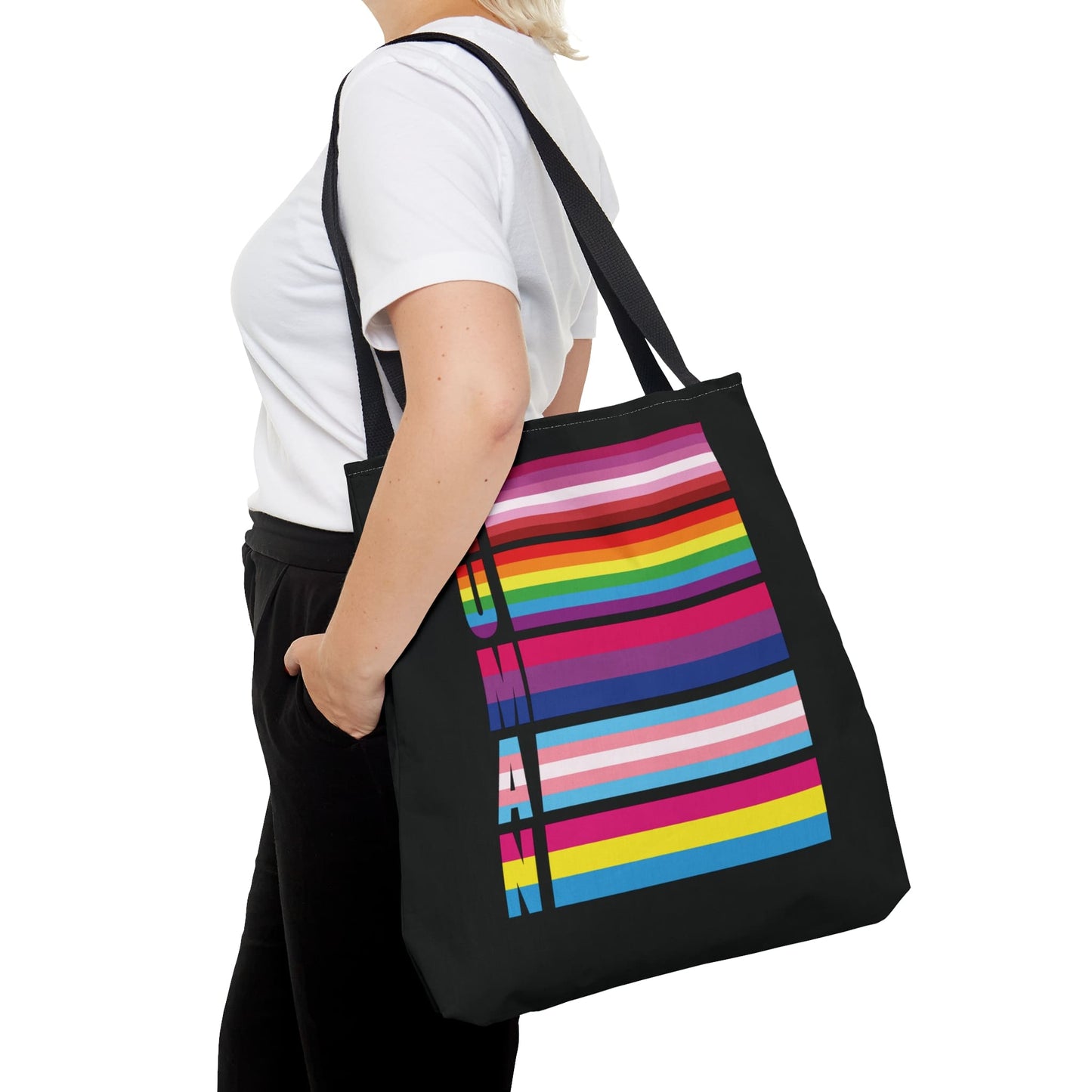 lesbian bisexual transgender pansexual tote bag, human LGBT pride bag, large